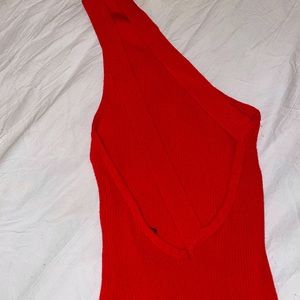 Red One Shoulder Dress
